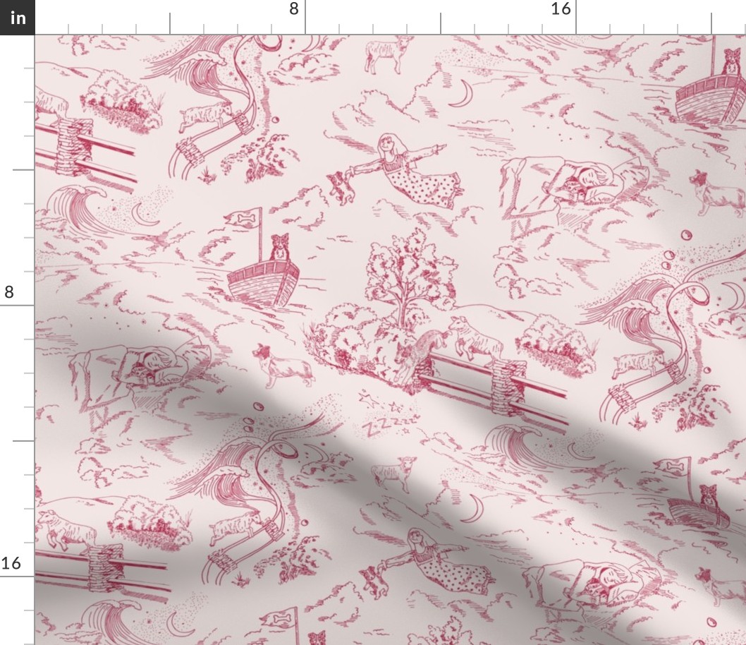 Sweet Dreams Toile de Jouy magenta and blush