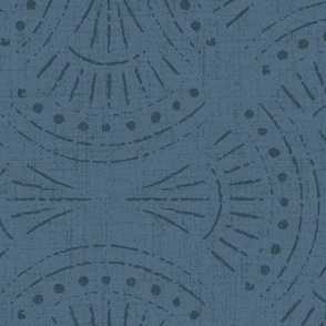 Large | Textured Boho Pattern in Navy