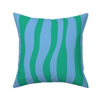 Wobbly lines - Large -  green blue
