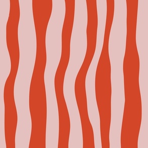 Wobbly lines - Large -  red pink