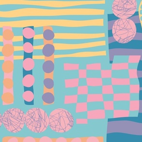 Stripy Dotty Pattern Clash - Large - Pastels