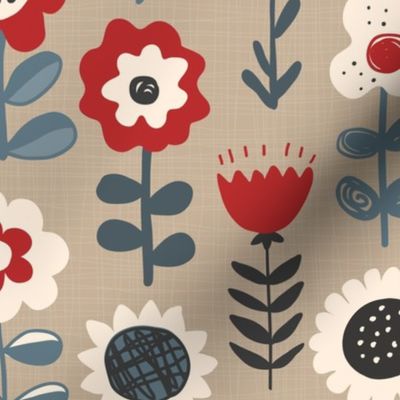 Beige_flowers_pattern