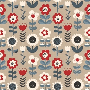 Beige_flowers_pattern