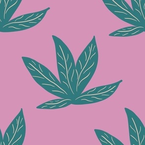 Boho Leaf Pattern - Pink