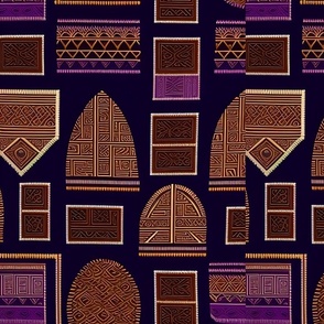 #$Image of African fabric with brown#$