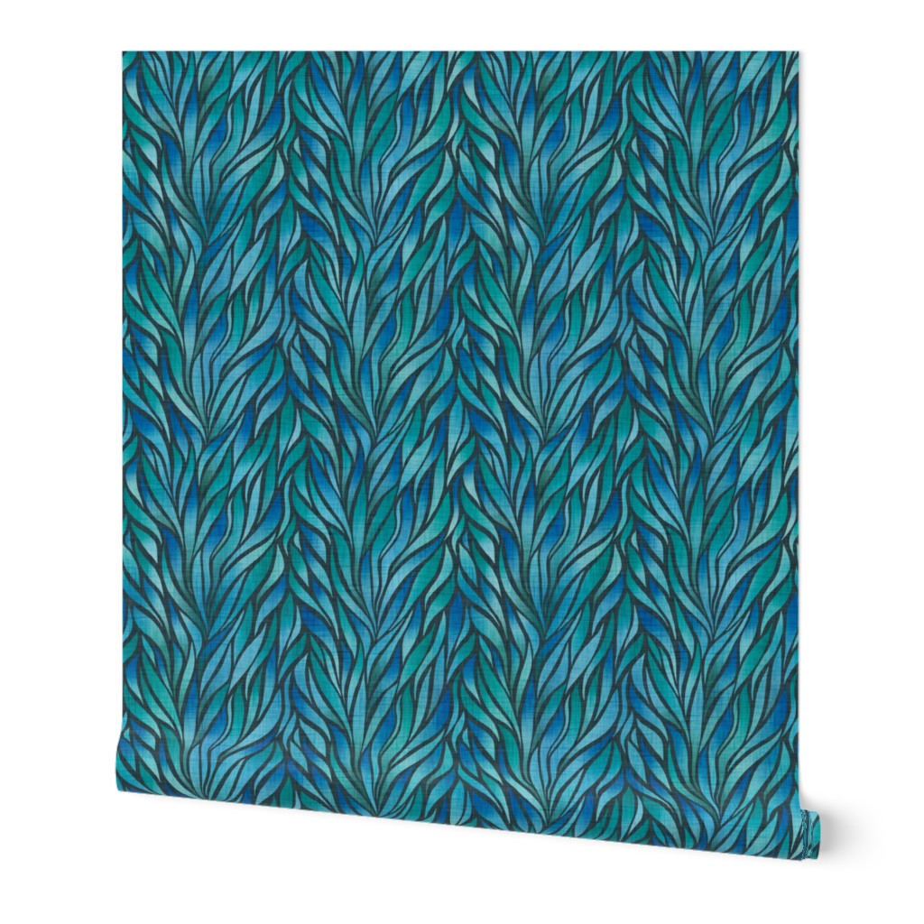 textured pantone seaweed dark - small scale / 10.5"x12.25" fabric // 12"x 14" wallpaper