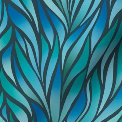 Abstract pantone seaweed dark - large scale / 18"x21" fabric // 24"x28" wallpaper