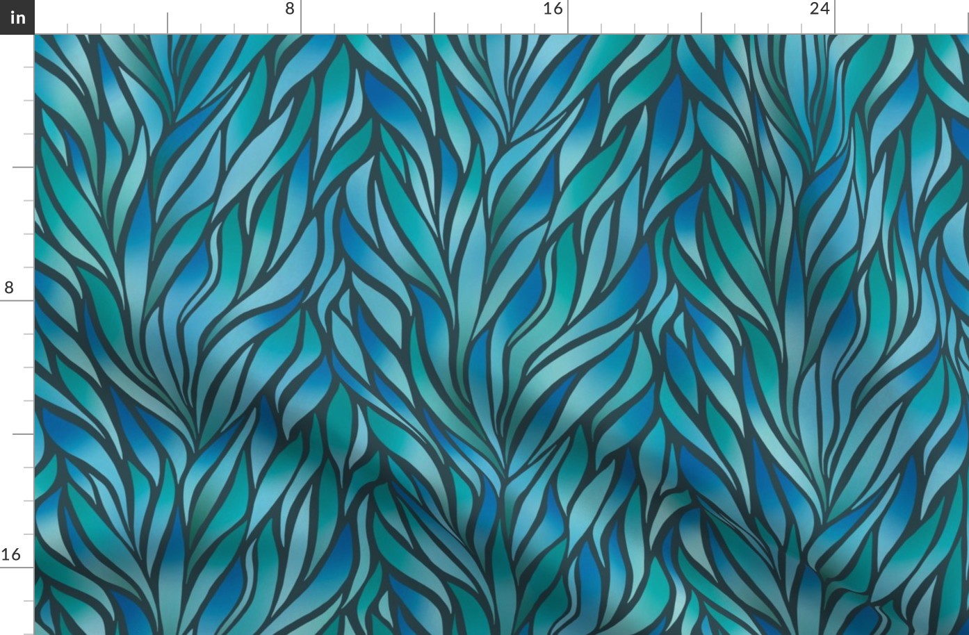 Abstract pantone seaweed dark - large scale / 18"x21" fabric // 24"x28" wallpaper