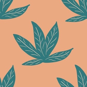 Boho Leaf Pattern – Orange
