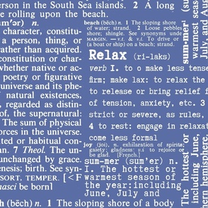 White On Blue Dictionary Text  Summer Pattern