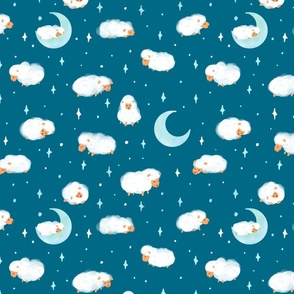 Counting sheep, sweet dreams - dark teal 