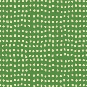 Spotty Dots hand drawn imperfect geometric squares and stripes: Green and Apple Mint