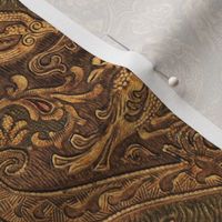 Faux embossed leather floral