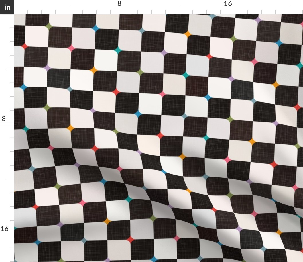 Pattern Clash - Checkerboard with Tiny Stars / Large