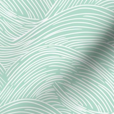 Sea Waves in Mint Green