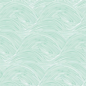 Sea Waves in Mint Green