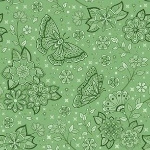 Butterflies in Green–medium Scale