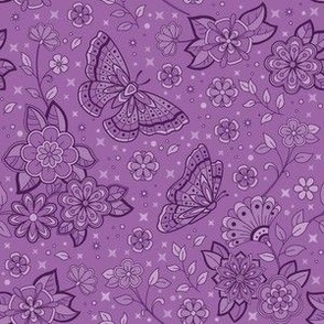 Butterflies in Purple–medium scale