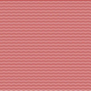 Red and White Wavy Stripes ditsy