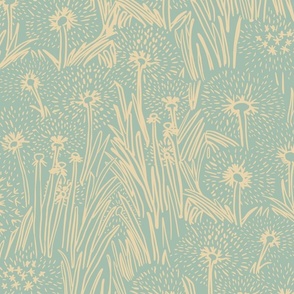 Field of Dandelions - Gold & Sage - Large