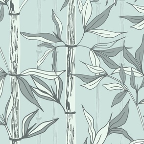 Bamboo Trees in Peaceful Cool Sea Glass Greens