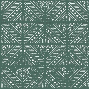 batik geo pine green