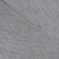 Ocean Waves, Surf in Gray | Sea fabric, hand drawn Japanese wave pattern in soft grey, seigaiha fabric, boho print for coastal decor, seaside, neutrals, beach accessories.