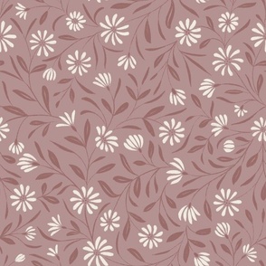 Flowy Textured Floral _ Copper Rose Pink_ Creamy White_ Dusty Rose Pink _ Pretty Flowers