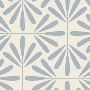 Geofloral | creamy white, French gray | floral