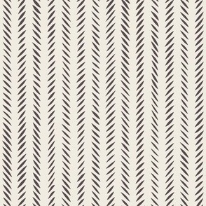 Hand drawn Herringbone | Creamy White, Purple-Brown-Gray 02 | Stripe