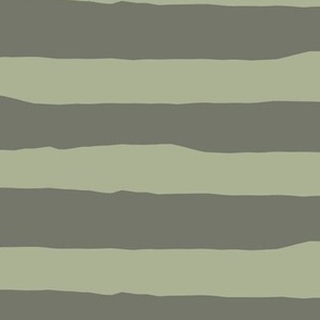 Jagged Horizontal Stripes | Light Sage Green, Limed Ash | Stripe