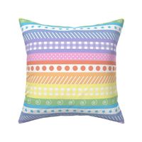 Bright Pastel Rainbow Polka Dot Gingham Washi - medium horizontal