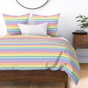 Bright Pastel Rainbow Polka Dot Gingham Washi Stripes - small horizontal