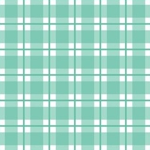 Small scale aqua plaid - aqua gingham with narrow darker stripe - 3 inch repeat