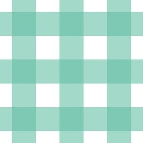 Medium scale aqua gingham - aqua and white check - 6 inch repeat