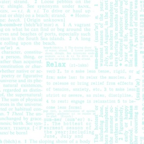 Turquoise  On White Dictionary Text  Summer Pattern