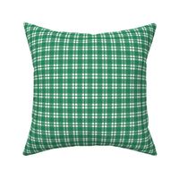 Small scale deep green plaid - deep green gingham with narrow darker stripe - 3 inch repeat