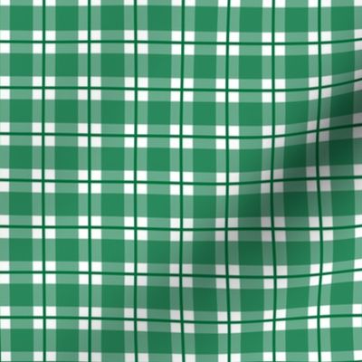 Small scale deep green plaid - deep green gingham with narrow darker stripe - 3 inch repeat