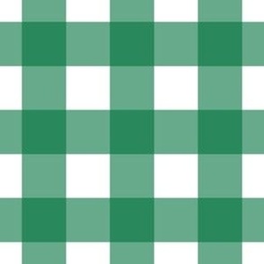 Medium scale deep green gingham - deep green and white check - 6 inch repeat