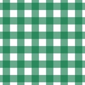 Small scale deep green gingham - deep green and white check - 3 inch repeat