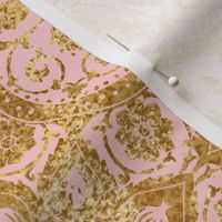 Bourgogne Tile ~ Gilt Gold and Dauphine Pink 