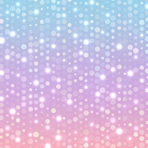 Unicorn Rainbow Ombre Polka Dots Sequins | Large 2 yard pastel rainbow repeat for wallpaper, bedding, and curtains