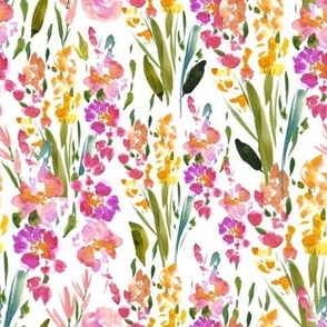 Flowery Fields - Watercolor Summer Floral