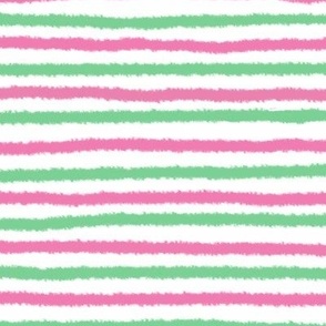 Fuzzy Stripes - Pink Green