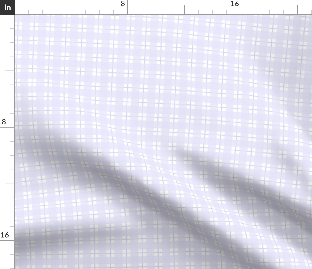 Small scale digital lavender and white plaid - digital lavender gingham check with narrow darker stripe - 3 inch repeat