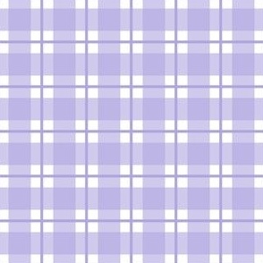 Small scale lilac plaid - lilac gingham with narrow darker lilac stripe - 3 inch repeat