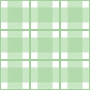 Medium scale green plaid - green gingham with narrow darker stripe - 6 inch repeat