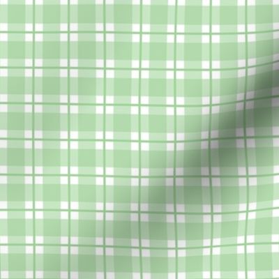 Small scale green plaid - green gingham with narrow darker stripe - 3 inch repeat