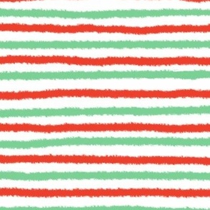 Fuzzy Stripes - Red Green