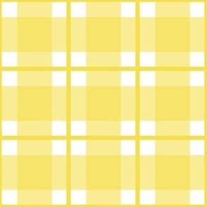 Medium scale Illuminating Yellow plaid - Illuminating Yellow gingham with narrow darker stripe - 6 inch repeat